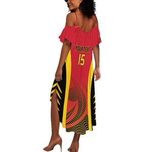 Afro Basketball Custom Angola Summer Maxi Dress Go Champions - African Pride