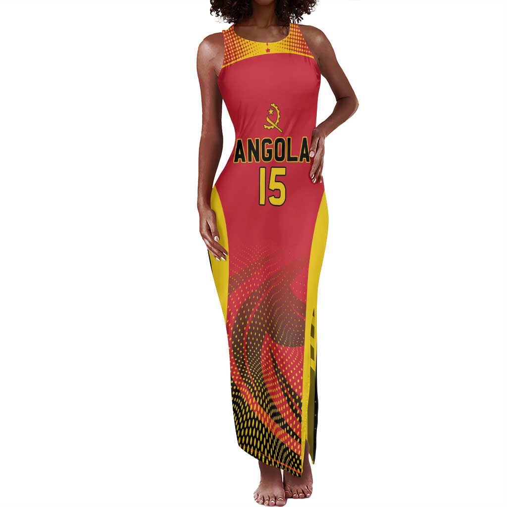 Afro Basketball Custom Angola Tank Maxi Dress Go Champions - African Pride