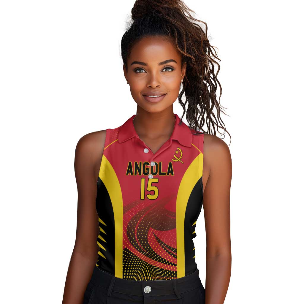 Afro Basketball Custom Angola Women Sleeveless Polo Shirt Go Champions - African Pride