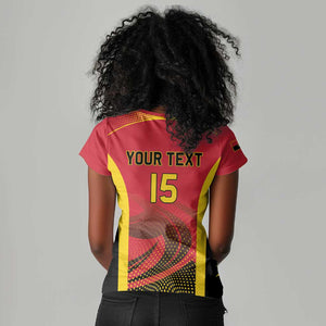 Afro Basketball Custom Angola Women V-Neck T-Shirt Go Champions - African Pride