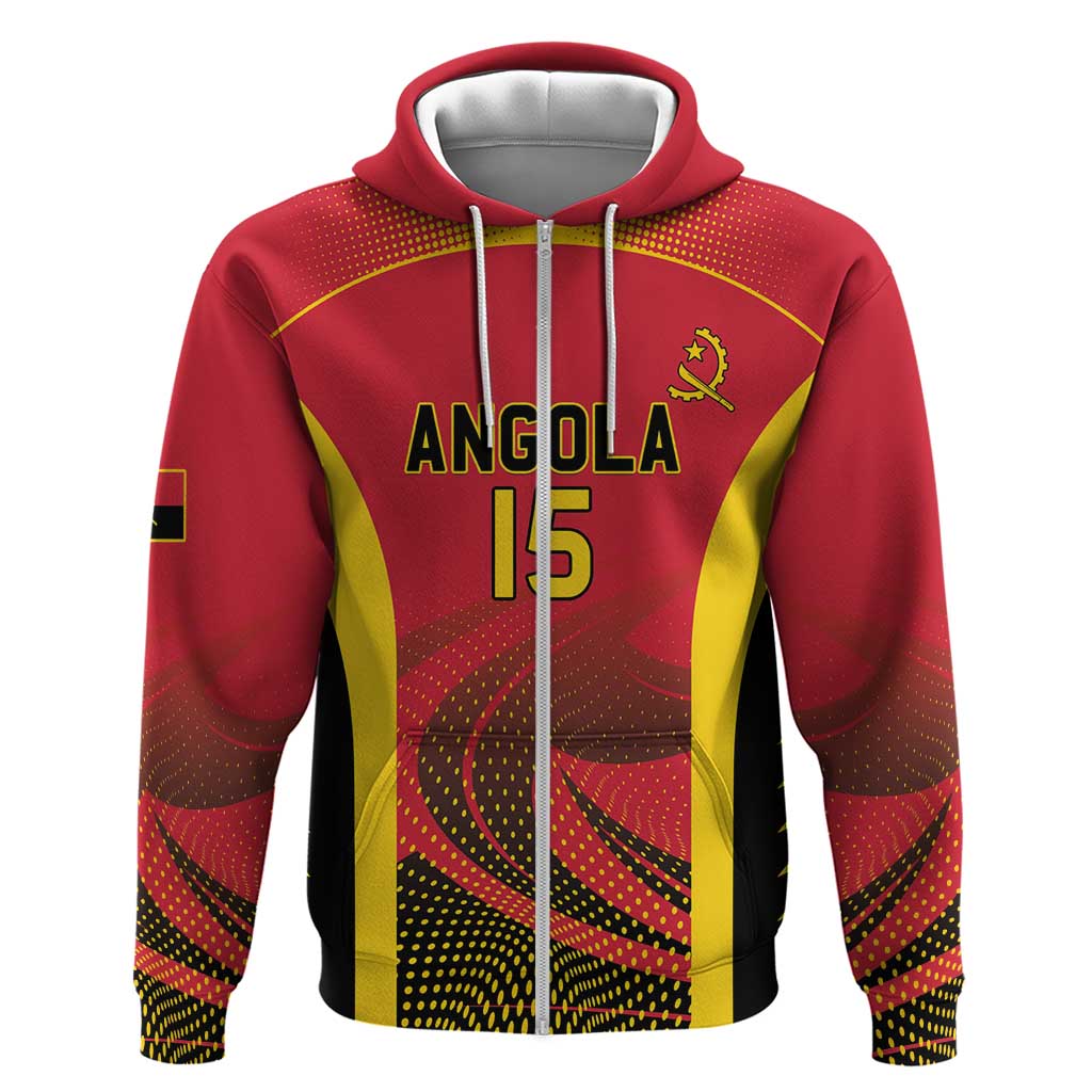 Afro Basketball Custom Angola Zip Hoodie Go Champions - African Pride