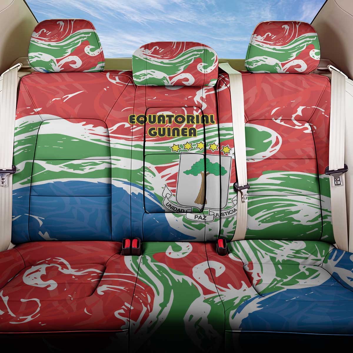Equatorial Guinea Back Car Seat Cover Happy Independence Day - African Pride