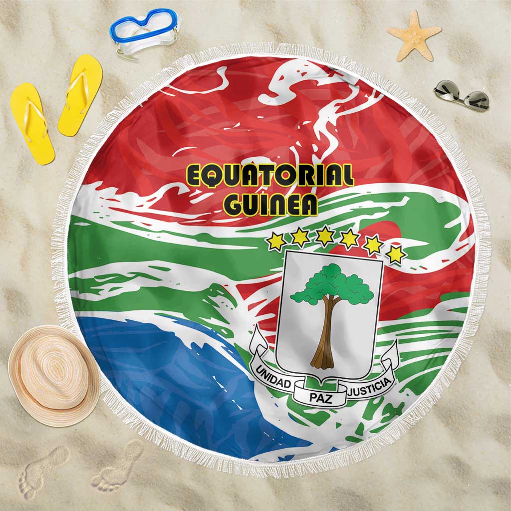 Equatorial Guinea Beach Blanket Happy Independence Day - African Pride