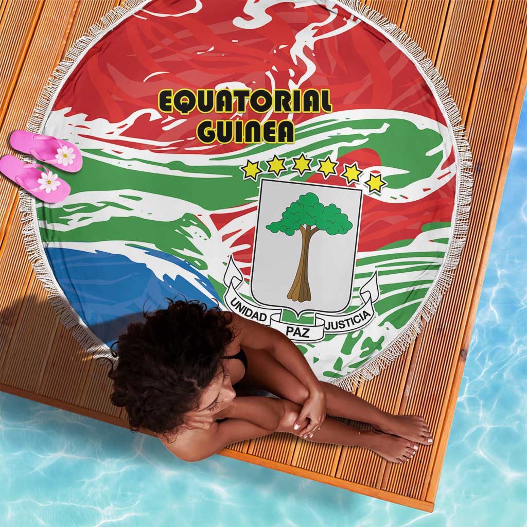 Equatorial Guinea Beach Blanket Happy Independence Day - African Pride