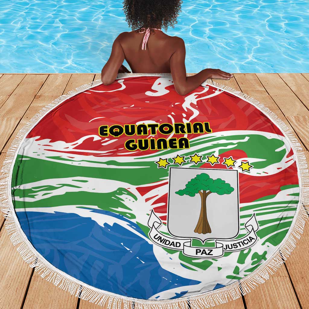 Equatorial Guinea Beach Blanket Happy Independence Day - African Pride
