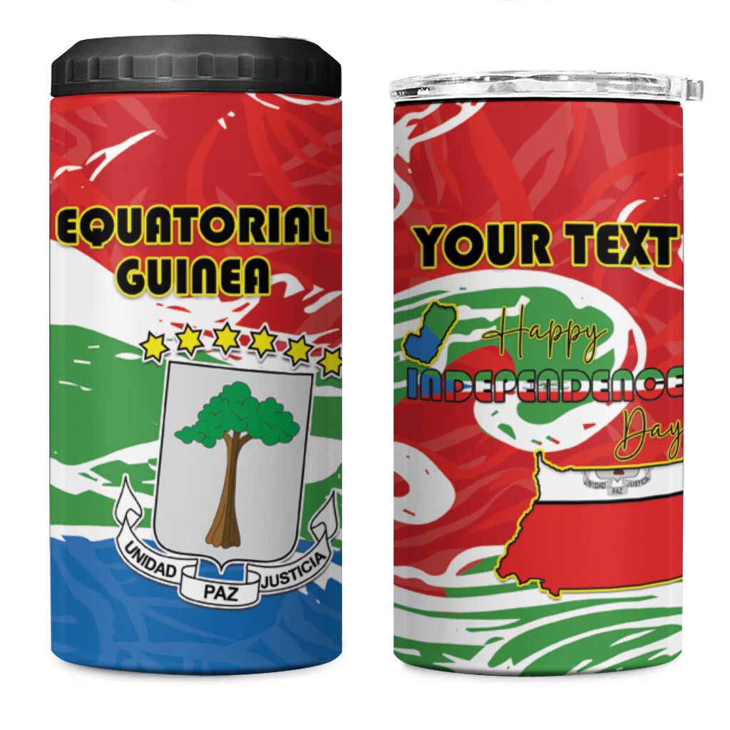 Equatorial Guinea Personalized 4 in 1 Can Cooler Tumbler Happy Independence Day - African Pride