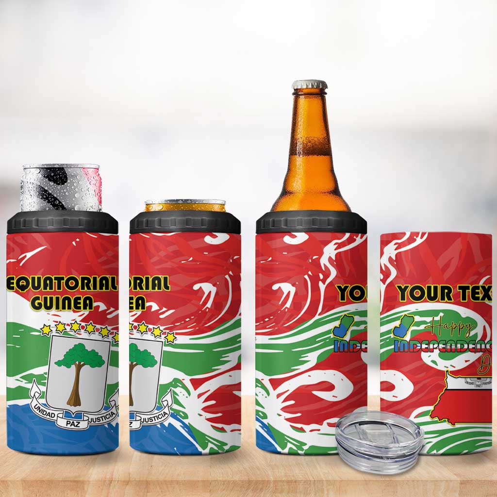 Equatorial Guinea Personalized 4 in 1 Can Cooler Tumbler Happy Independence Day - African Pride