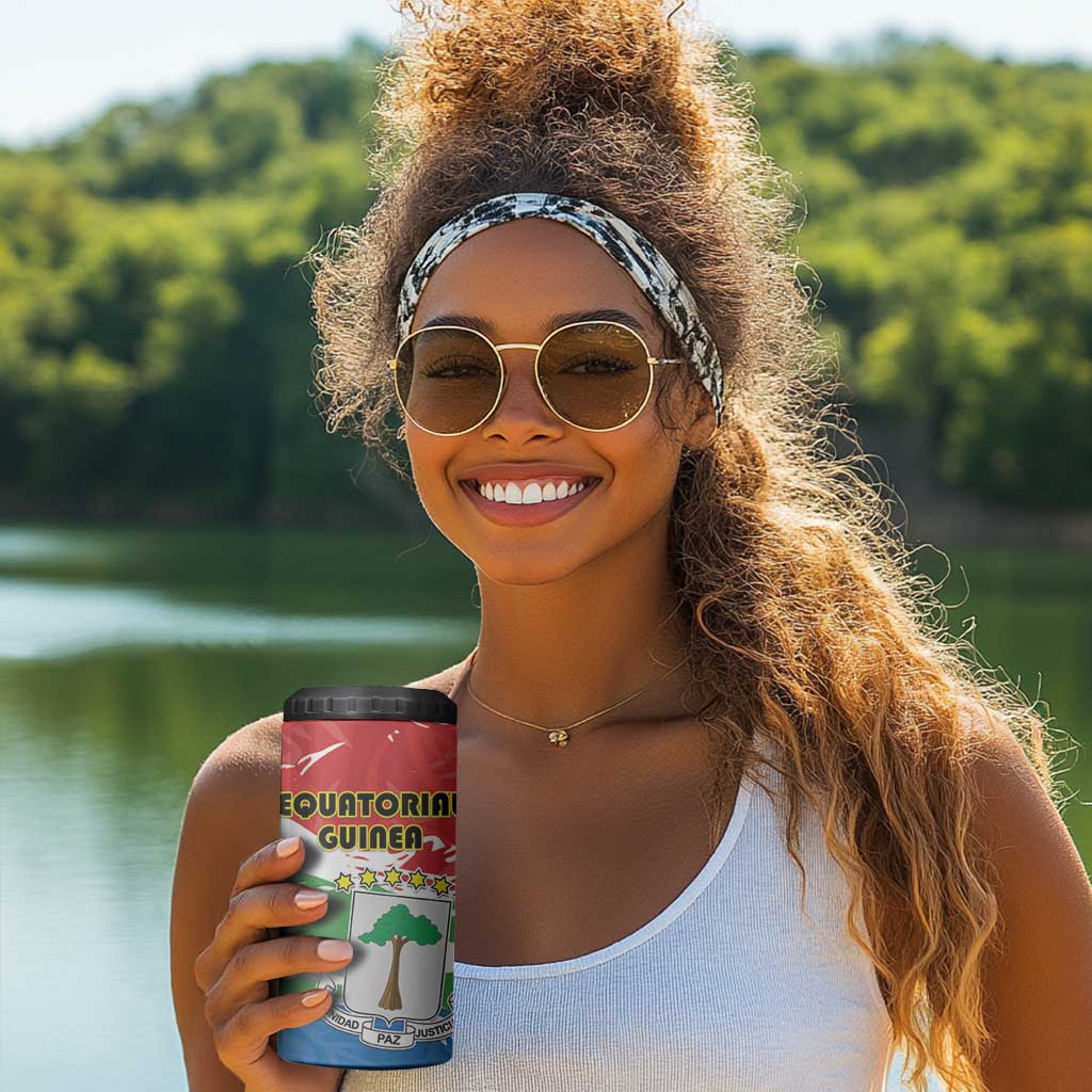Equatorial Guinea Personalized 4 in 1 Can Cooler Tumbler Happy Independence Day - African Pride