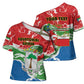 Personalized Equatorial Guinea Independence Day Cross Shoulder Shirt Coat Of Arms With Map