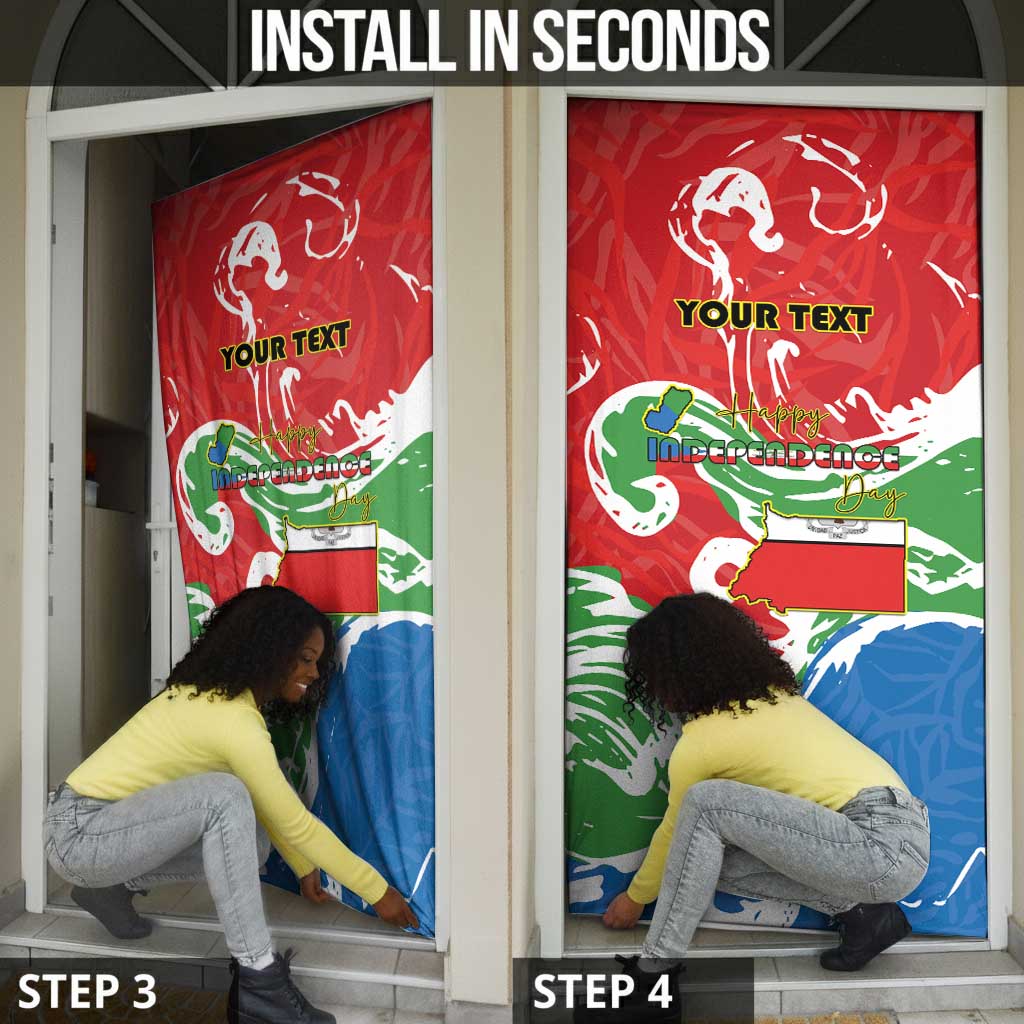 Personalized Equatorial Guinea Independence Day Door Cover Coat Of Arms With Map
