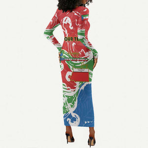 Equatorial Guinea Personalized Long Sleeve Bodycon Dress Happy Independence Day - African Pride
