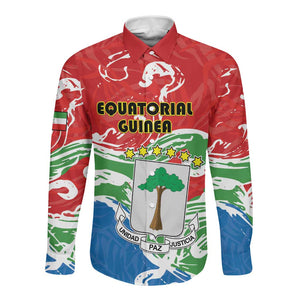 Equatorial Guinea Personalized Long Sleeve Button Shirt Happy Independence Day - African Pride
