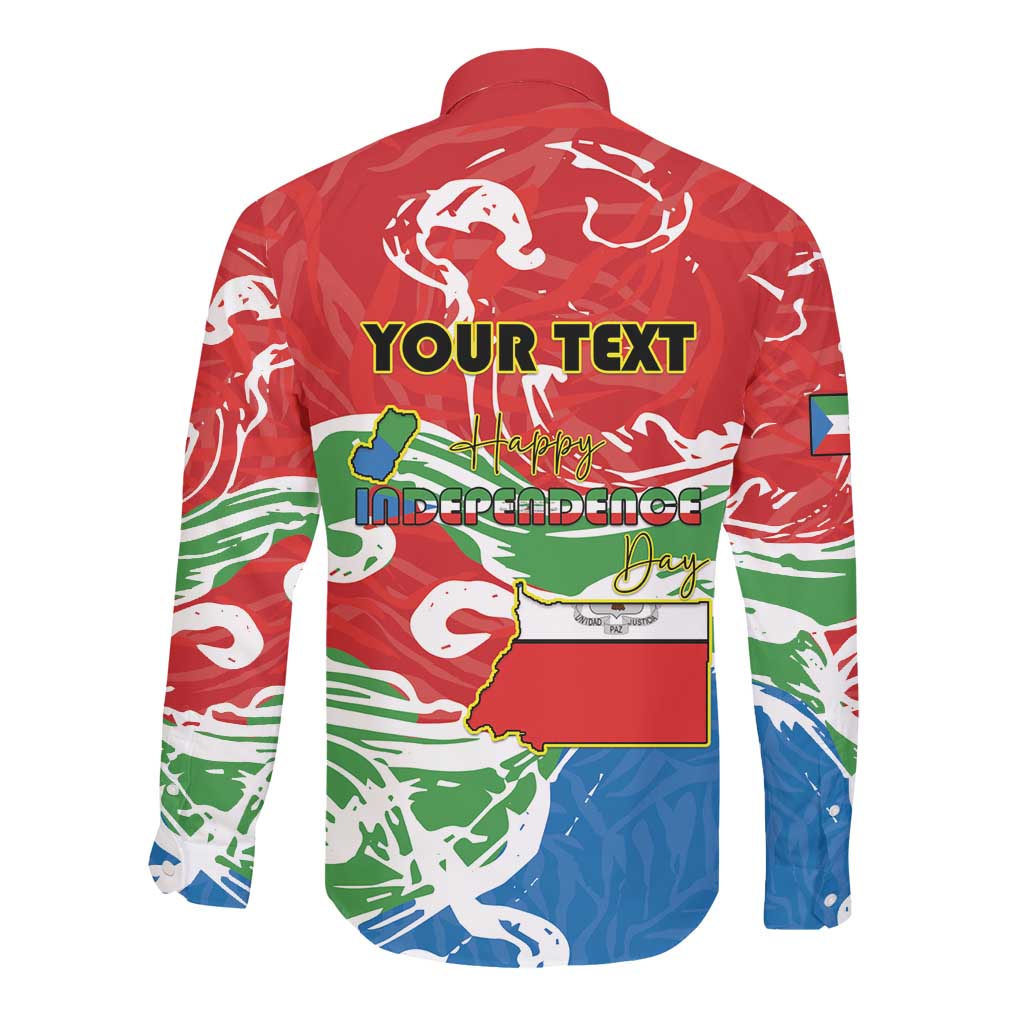 Equatorial Guinea Personalized Long Sleeve Button Shirt Happy Independence Day - African Pride