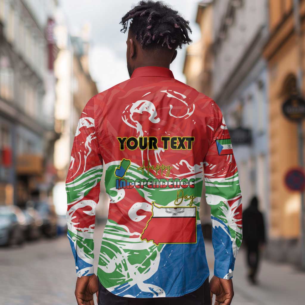 Equatorial Guinea Personalized Long Sleeve Button Shirt Happy Independence Day - African Pride