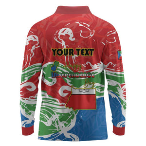 Equatorial Guinea Personalized Long Sleeve Polo Shirt Happy Independence Day - African Pride