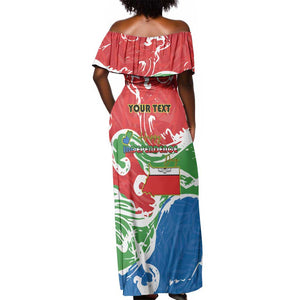 Equatorial Guinea Personalized Off Shoulder Maxi Dress Happy Independence Day - African Pride
