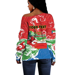 Equatorial Guinea Personalized Off Shoulder Sweater Happy Independence Day - African Pride