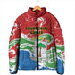 Personalized Equatorial Guinea Independence Day Padded Jacket Coat Of Arms With Map