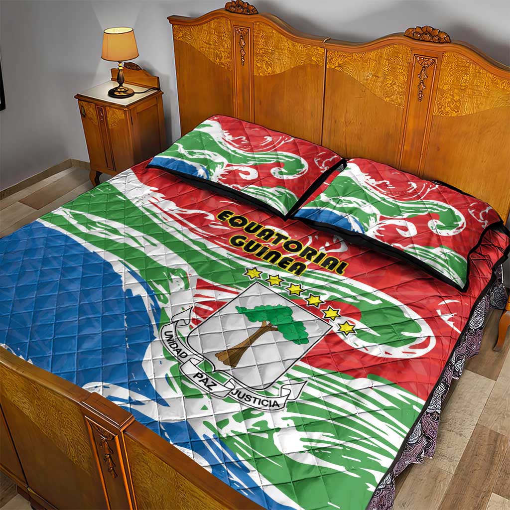 Equatorial Guinea Quilt Bed Set Happy Independence Day - African Pride