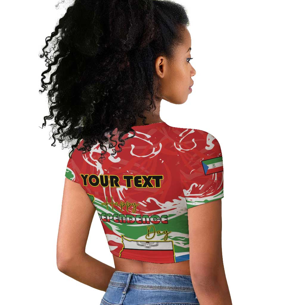 Equatorial Guinea Personalized Raglan Cropped T shirt Happy Independence Day - African Pride