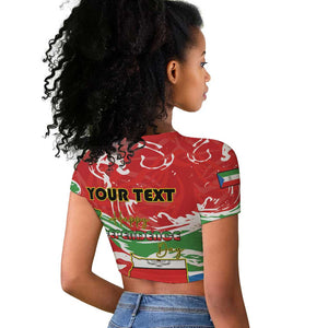 Equatorial Guinea Personalized Raglan Cropped T shirt Happy Independence Day - African Pride