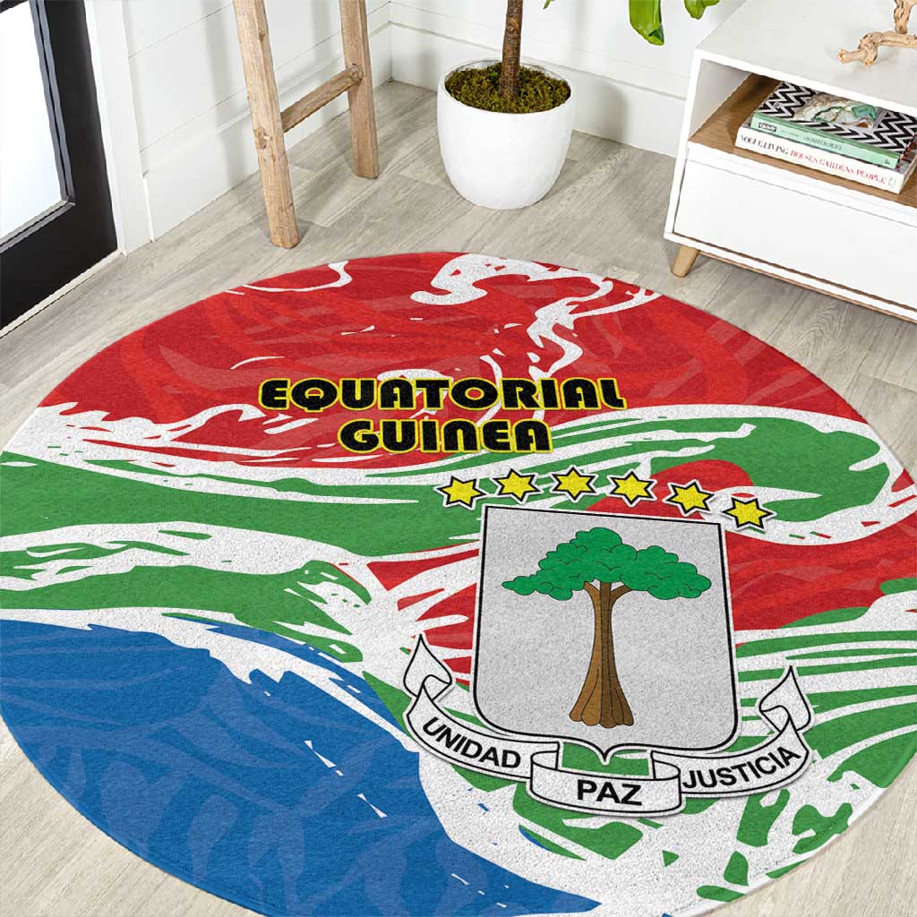 Equatorial Guinea Round Carpet Happy Independence Day - African Pride