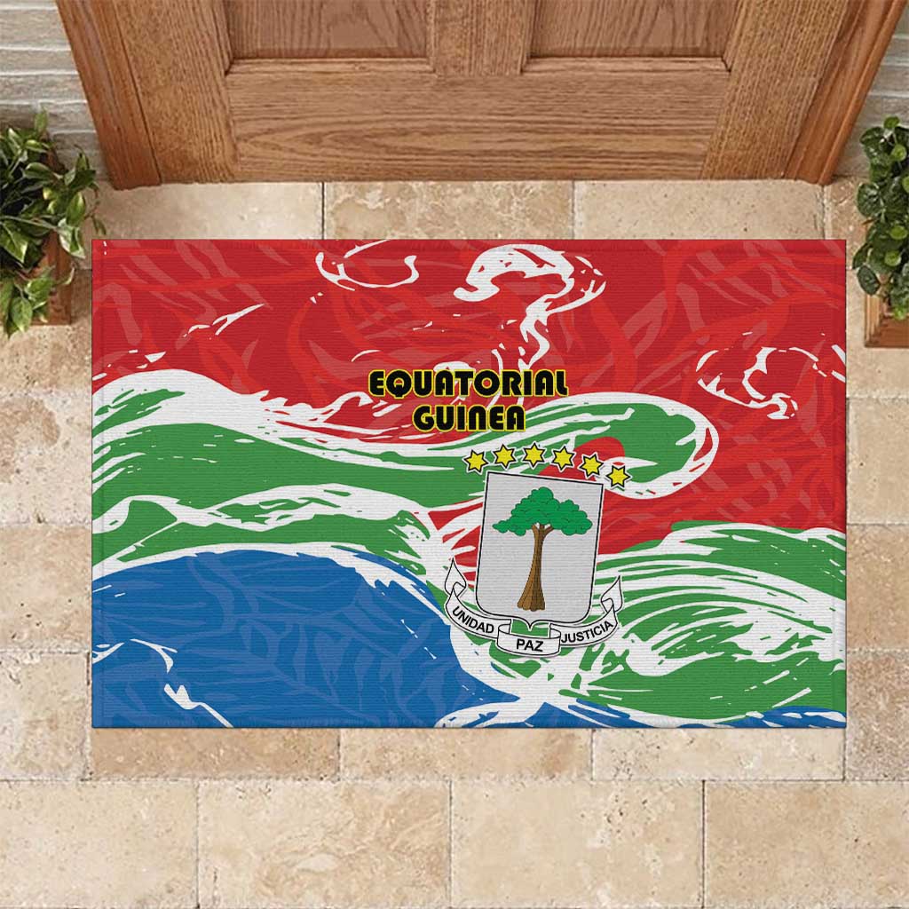 Equatorial Guinea Rubber Doormat Happy Independence Day - African Pride