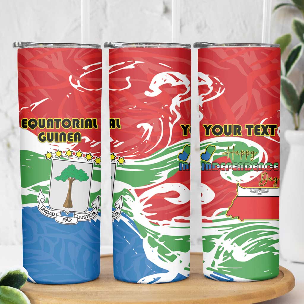 Equatorial Guinea Personalized Skinny Tumbler Happy Independence Day - African Pride