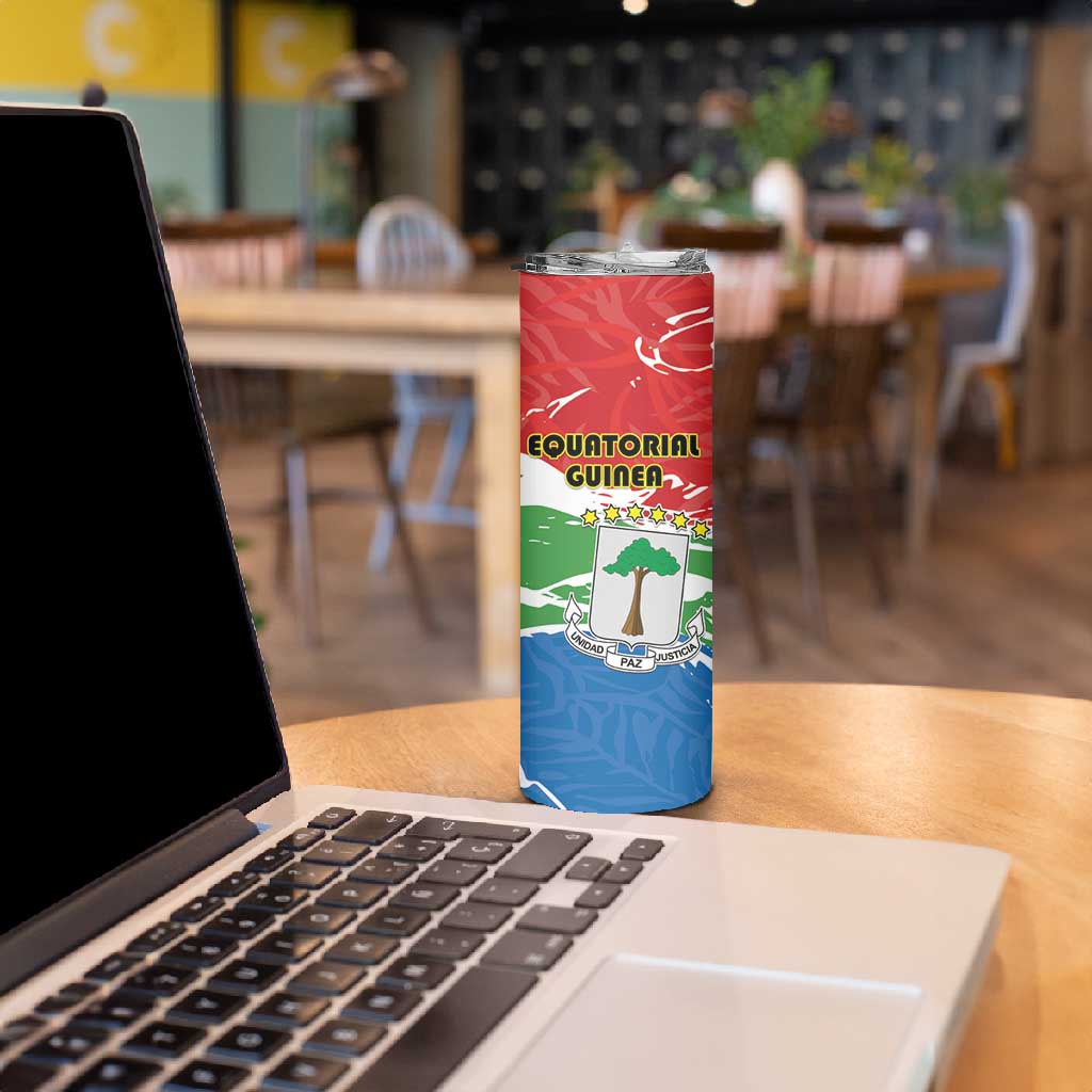 Equatorial Guinea Personalized Skinny Tumbler Happy Independence Day - African Pride