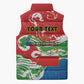Personalized Equatorial Guinea Independence Day Sleeveless Puffer Jacket Coat Of Arms With Map