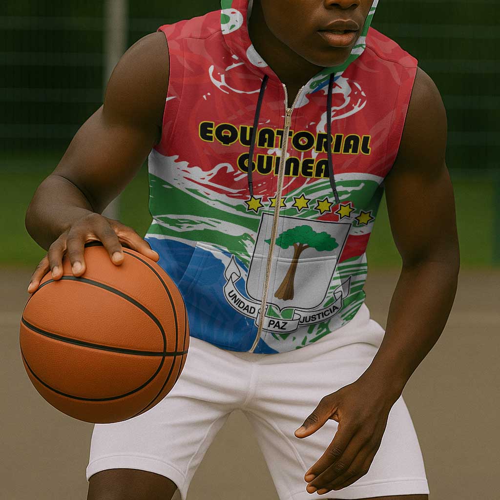 Equatorial Guinea Personalized Sleeveless Zip Hoodie Happy Independence Day - African Pride