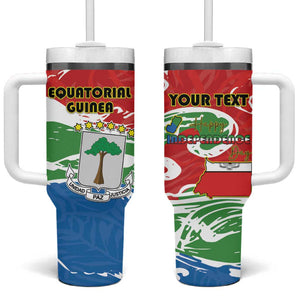 Equatorial Guinea Personalized Tumbler With Handle Happy Independence Day - African Pride