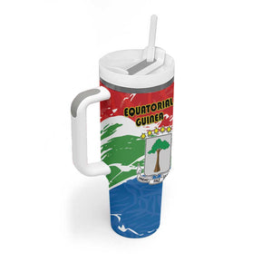 Equatorial Guinea Personalized Tumbler With Handle Happy Independence Day - African Pride
