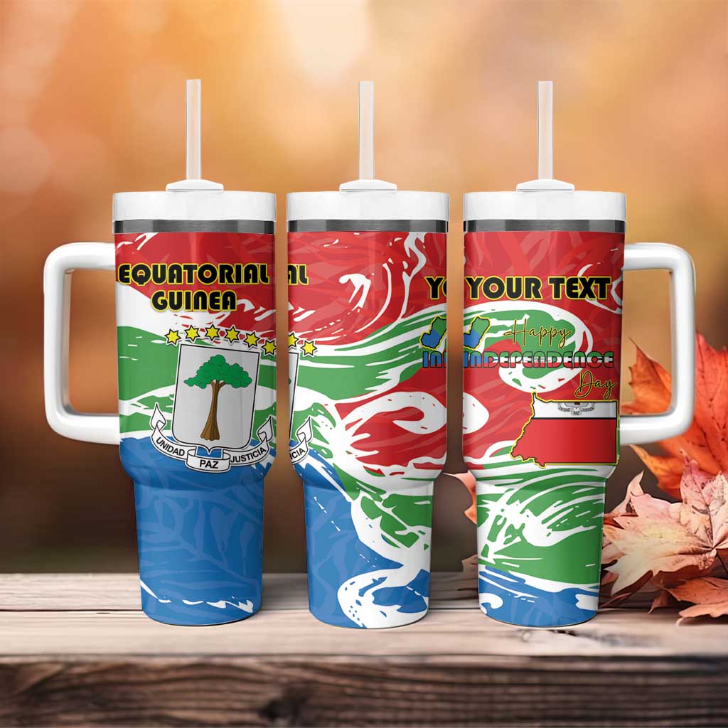 Equatorial Guinea Personalized Tumbler With Handle Happy Independence Day - African Pride