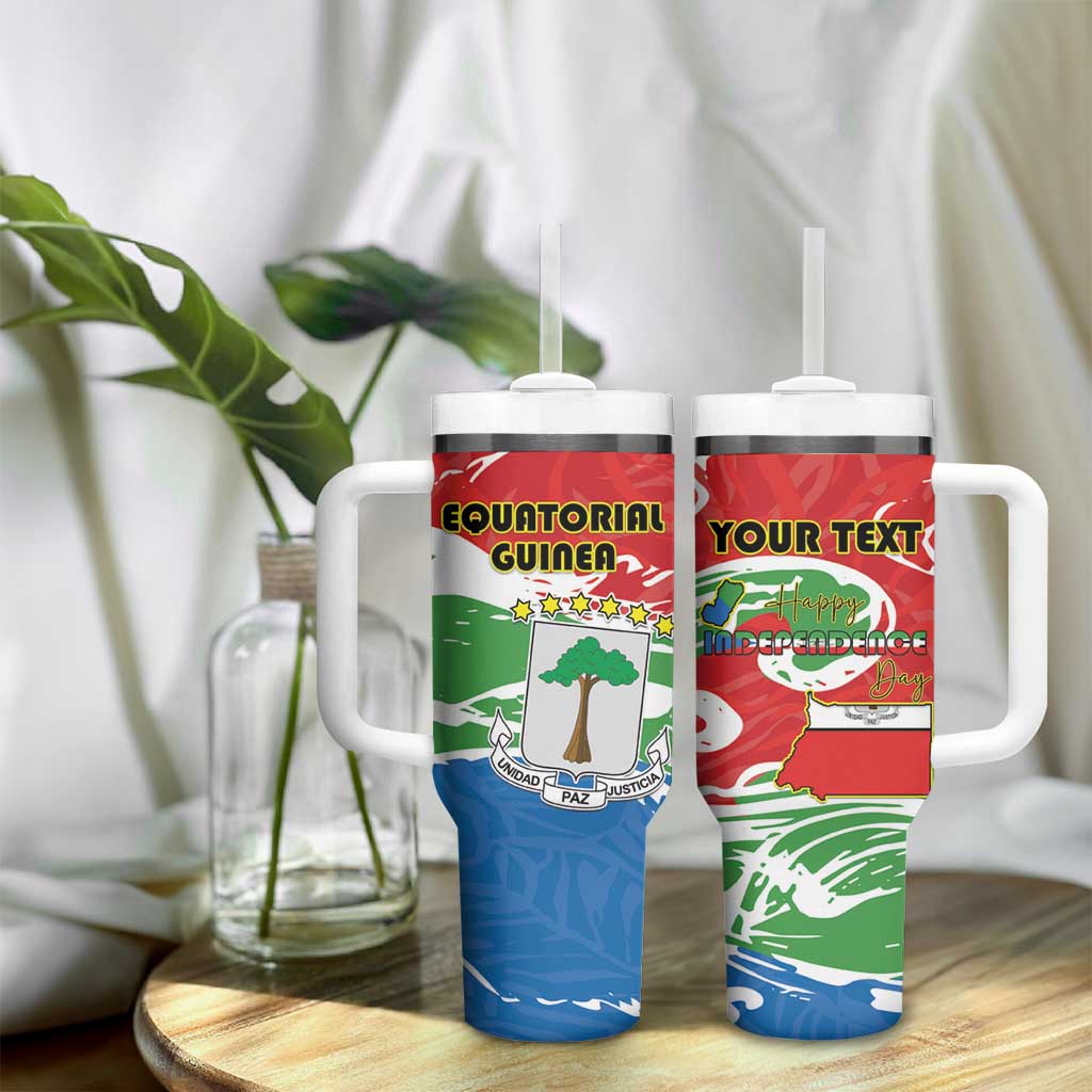 Equatorial Guinea Personalized Tumbler With Handle Happy Independence Day - African Pride