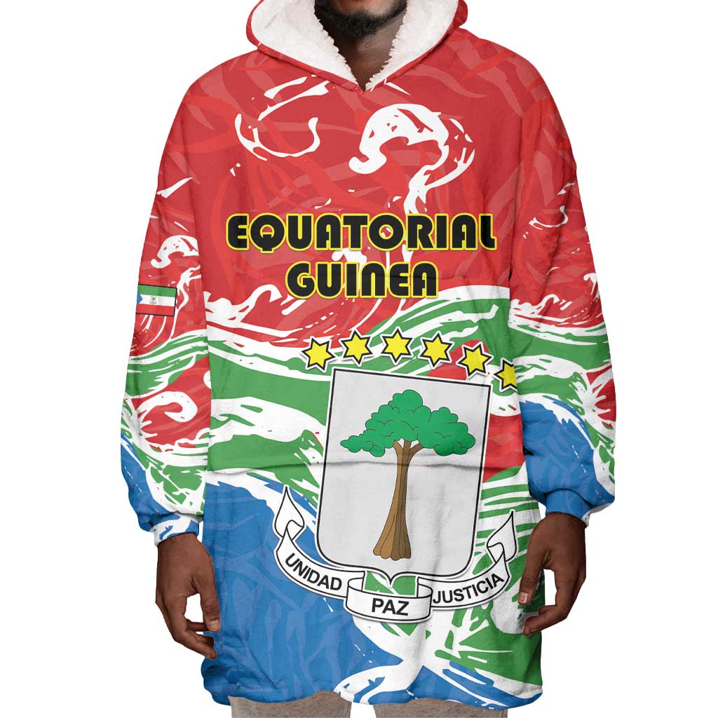 Equatorial Guinea Personalized Wearable Blanket Hoodie Happy Independence Day - African Pride