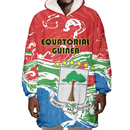 Equatorial Guinea Personalized Wearable Blanket Hoodie Happy Independence Day - African Pride