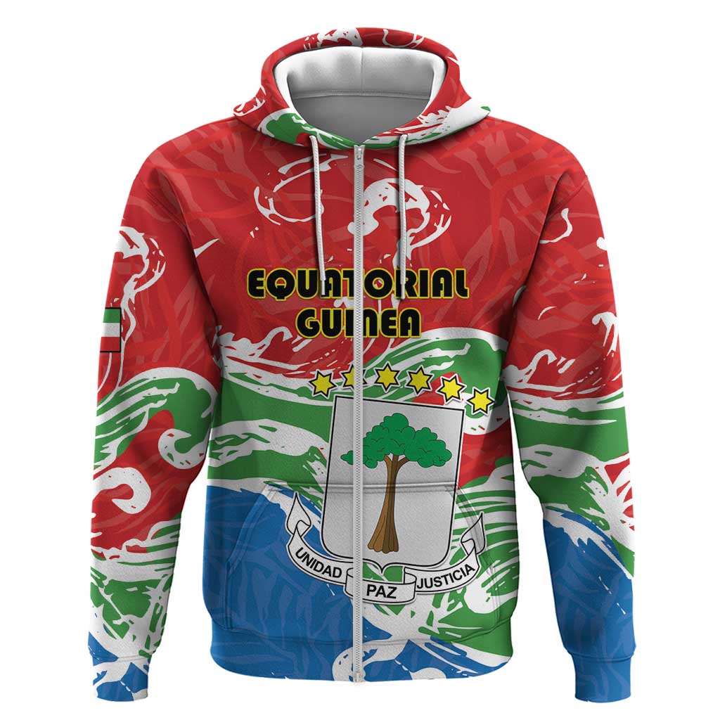 Equatorial Guinea Personalized Zip Hoodie Happy Independence Day - African Pride