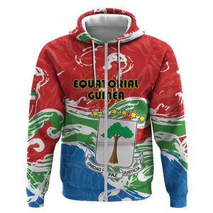 Equatorial Guinea Personalized Zip Hoodie Happy Independence Day - African Pride