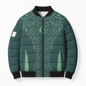 Custom Algeria Football Bomber Puffer Jacket Come On Greens