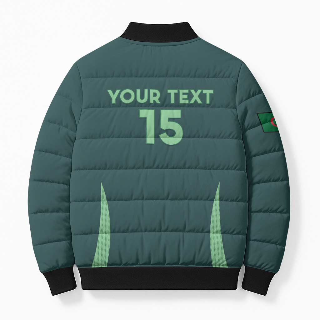 Custom Algeria Football Bomber Puffer Jacket Come On Greens