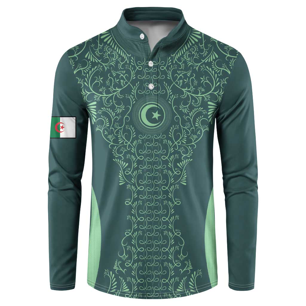 Custom Algeria Football Button Sweatshirt Come On Greens