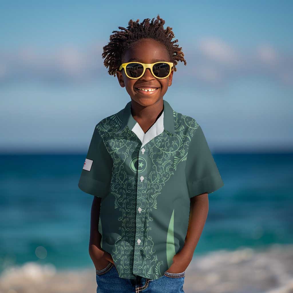 Algeria Football Custom Kid Hawaiian Shirt Go Greens Go - African Pride