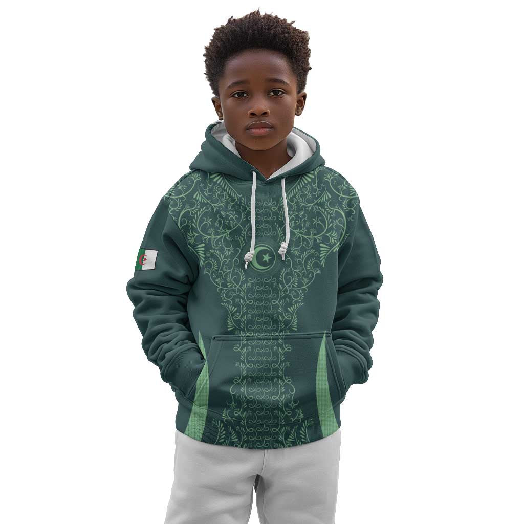 Algeria Football Custom Kid Hoodie Go Greens Go - African Pride