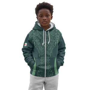 Algeria Football Custom Kid Hoodie Go Greens Go - African Pride