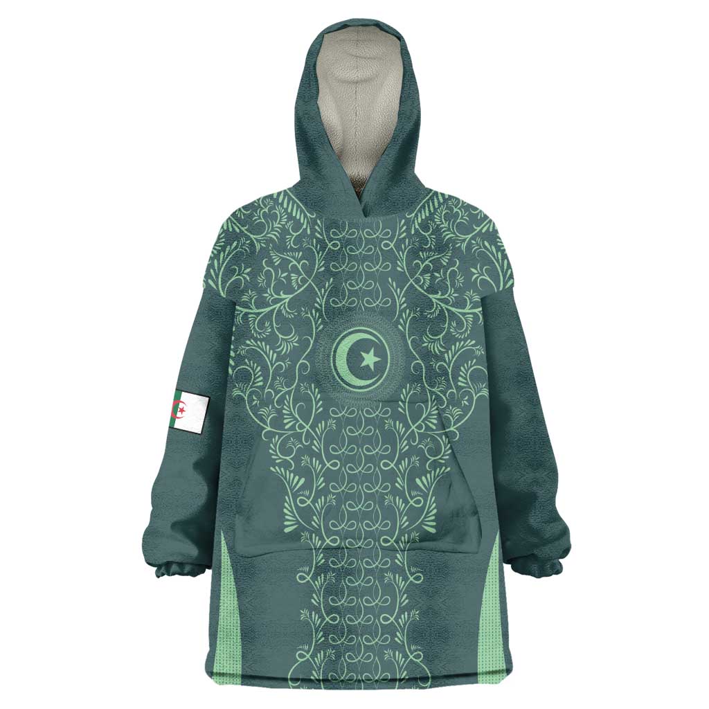 Algeria Football Custom Kid Wearable Blanket Hoodie Go Greens Go - African Pride