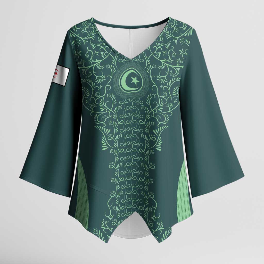 Custom Algeria Football Kimono Sleeve Blouse Come On Greens