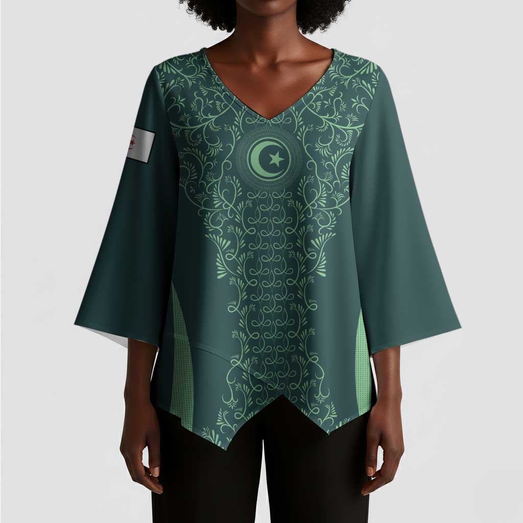 Custom Algeria Football Kimono Sleeve Blouse Come On Greens