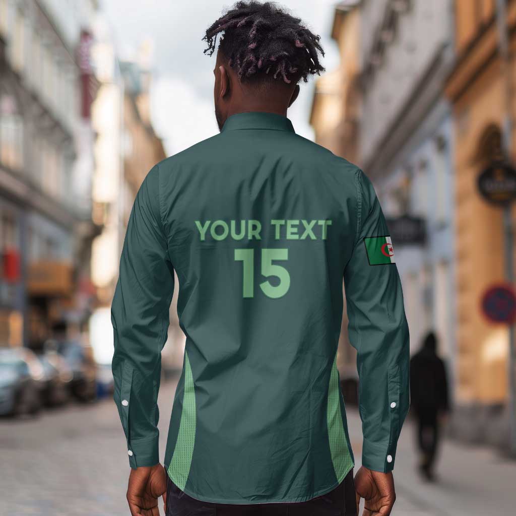 Algeria Football Custom Long Sleeve Button Shirt Go Greens Go - African Pride