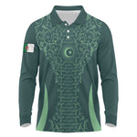 Algeria Football Custom Long Sleeve Polo Shirt Go Greens Go - African Pride